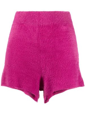 ROTATE ribbed-waistband high-waist shorts - Pink