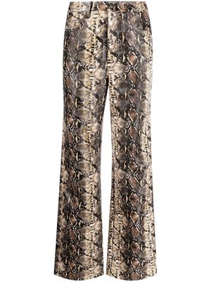 ROTATE Rotie snakeskin-effect trousers - Black