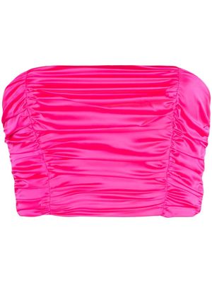 ROTATE ruched satin cropped top - Pink
