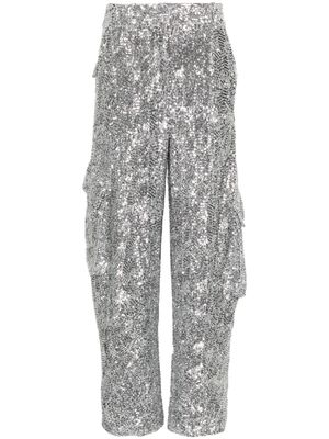 ROTATE sequin cargo pants - Silver