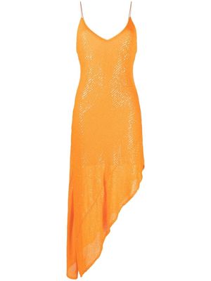 ROTATE sequin-embellished asymmetric dress - Orange