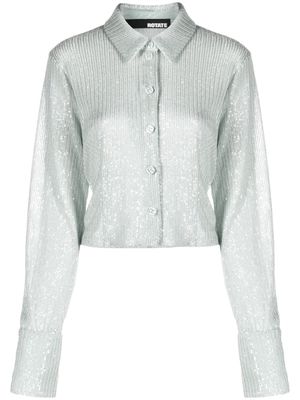 ROTATE sequin-embellished button-down cardigan - Blue
