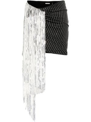 ROTATE sequin-embellished cotton miniskirt - Black