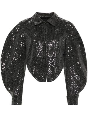 ROTATE sequin-embellished cropped jacket - Black