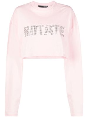 ROTATE sequin-embellished logo crop top - Pink
