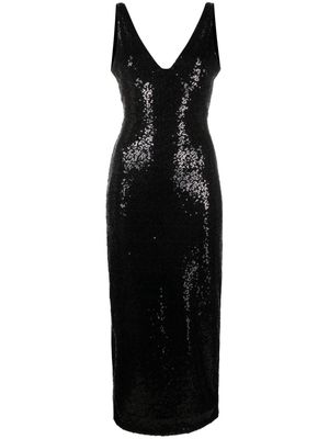 ROTATE sequin-embellished open-back dress - Black