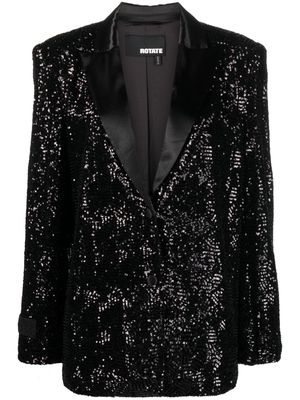 ROTATE sequin-embellished single-breasted blazer - Black