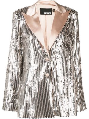 ROTATE sequin-embellished single-breasted blazer - Silver