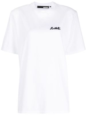 ROTATE sequin logo-detail organic cotton T-shirt - White