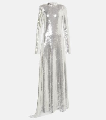 Rotate Sequined high-neck maxi dress