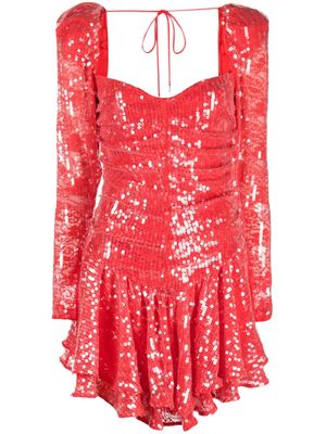 ROTATE sequinned lace minidress - Red