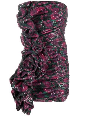 ROTATE sequinned ruffle-trim minidress - Pink