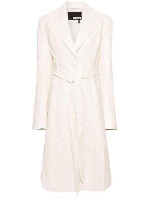 ROTATE single-breasted belted coat - White