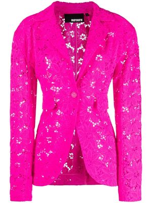 ROTATE single-breasted crochet blazer - Pink