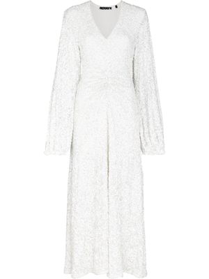 ROTATE Sirin sequinned V-neck dress - White