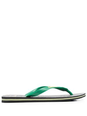 ROTATE snakeskin-print flip flops - Green