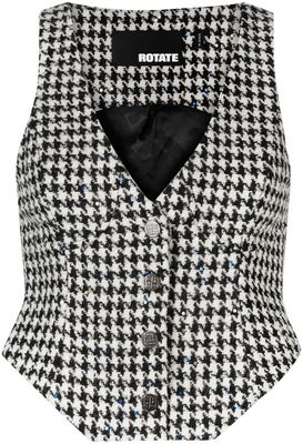 ROTATE sparkly houndstooth waistcoat - Black