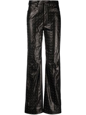 ROTATE studded faux-leather trousers - Black