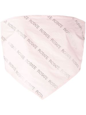 ROTATE Sunday crystal-embellished logo bandana top - Pink