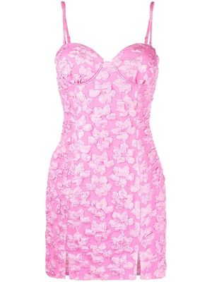 ROTATE sweetheart-neck jacquard minidress - Pink