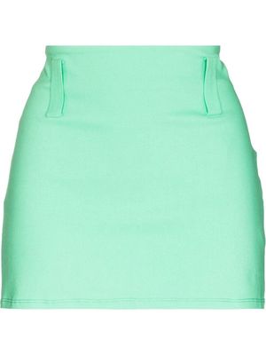 ROTATE Tally contrast-stitch mini skirt - Green