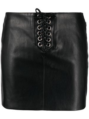 ROTATE Textured lace-up miniskirt - Black