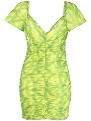 ROTATE tie-dye ruched minidress - Green