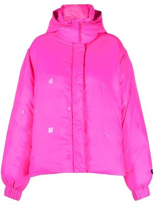 ROTATE Tina logo-patch zip-up jacket - Pink