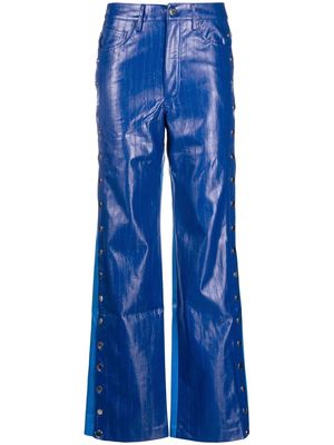 ROTATE two-tone straight-leg trousers - Blue