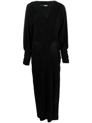 ROTATE V-neck long-sleeve dress - Black