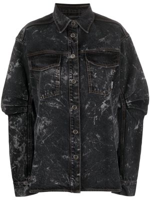 ROTATE washed-denim recycled-cotton shirt - Black