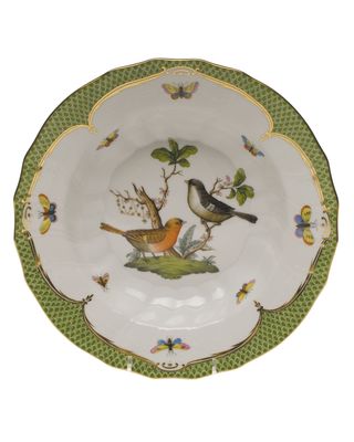 Rothschild Bird Green Motif 05 Rim Soup Bowl