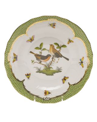 Rothschild Bird Green Motif 09 Dessert Plate