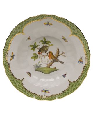 Rothschild Bird Green Motif 10 Rim Soup Bowl