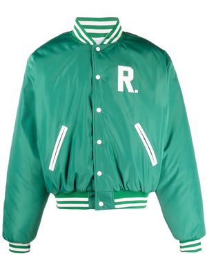 ROUGH. logo-patch bomber jacket - Green