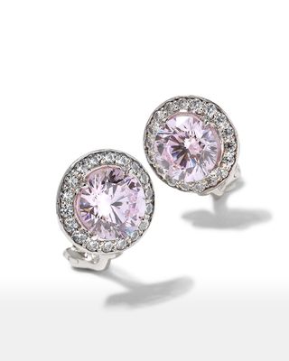 Round and Micro-Pave Cubic Zirconia Earrings