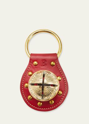 Round Bell Leather Doorknob Hanger, Red