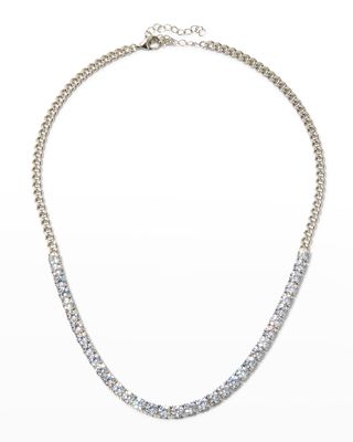 Round Cubic Zirconia and Chain Necklace, 5.0tcw