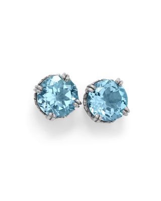 Round Faceted Stud Earrings