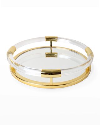 Round Jacques Tray - Brass/Clear