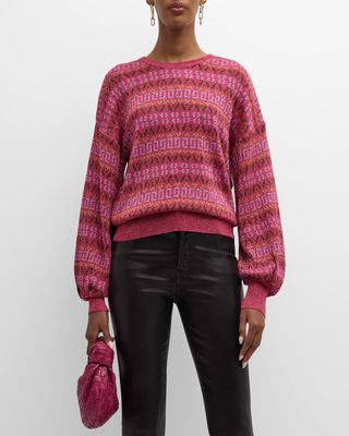 Round-Neck Patterned Sweater