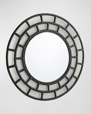 Round Rattan Mirror, 48"