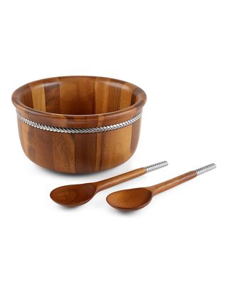 Round Salad Bowl with Servers