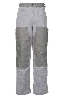 Round Two Double Knee Wax Cotton Carpenter Pants in Grey