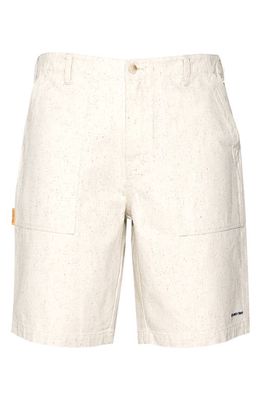 Round Two Flecked Canvas Military Shorts in Natural Multi