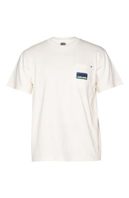 Round Two Hiking Logo Patch Pocket T-Shirt in Off White