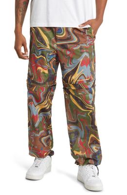 Round Two Mineral Swirl Convertible Pants in Green Multi