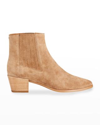 Rover Pleated Suede High Ankle Boots