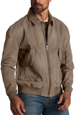 Rowan Dillon Twill Bomber Jacket in Stone 