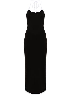 Rowen Rose contrast-trim maxi dress - Black